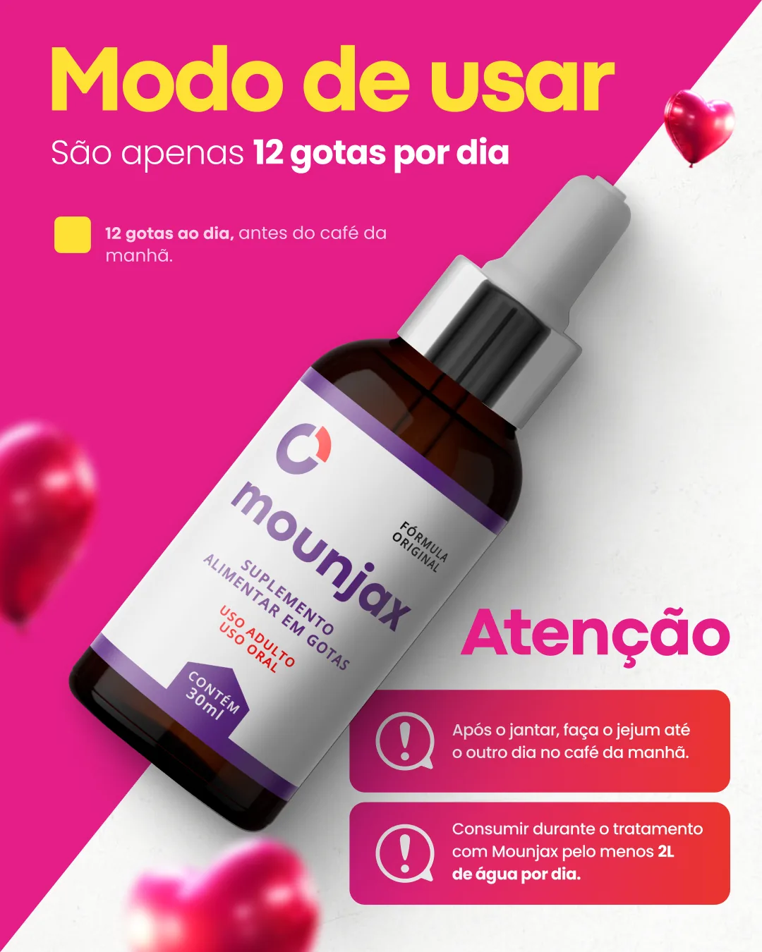 Material visual com orientação de uso do Mounjax